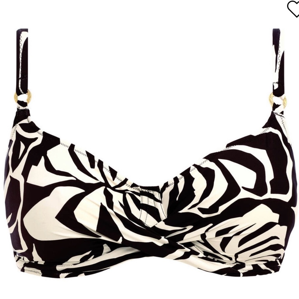 Fantasie Swim Full Cup 38H Black White Zebra Bikini Top-NWT $81 Aruba nights - Picture 2 of 5